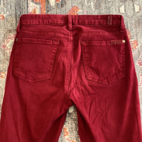 7 For All Mankind Red Velvety Skinny Jeans - Picture 3 of 3
